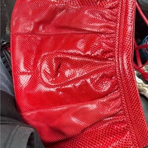 Judith Leiber Red Lizard Clutch